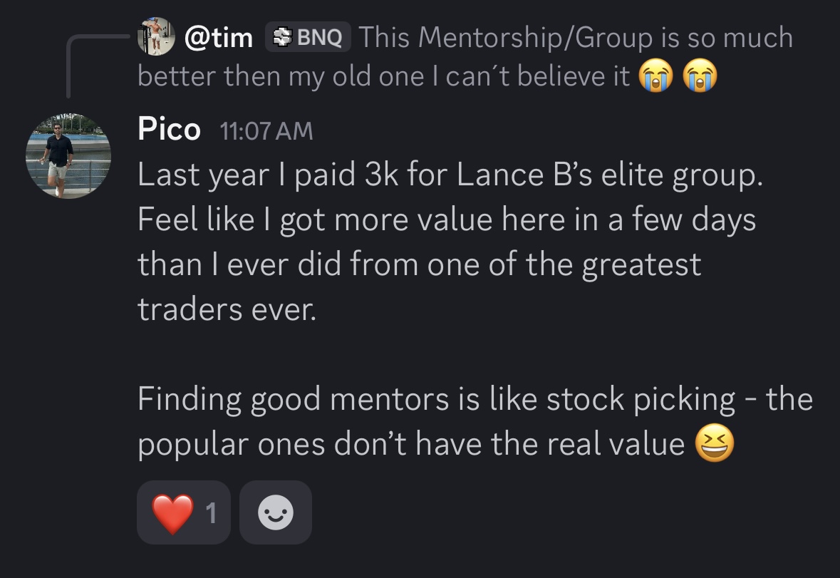 Pico: got more value here in a few days than from a 3k elite group