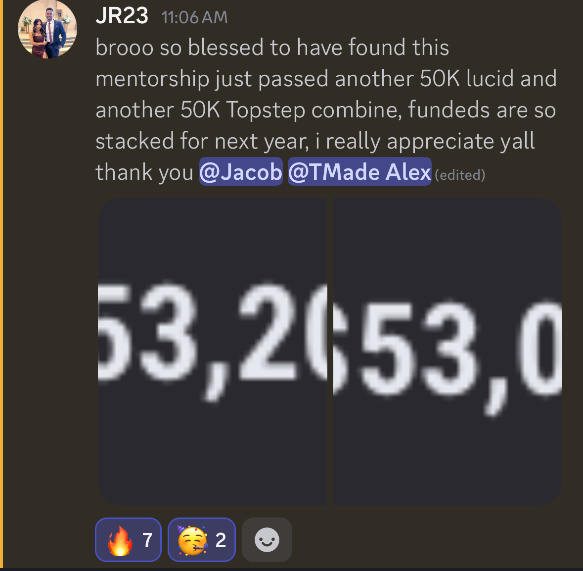 JR23: passed another 50K Lucid and another 50K Topstep combine