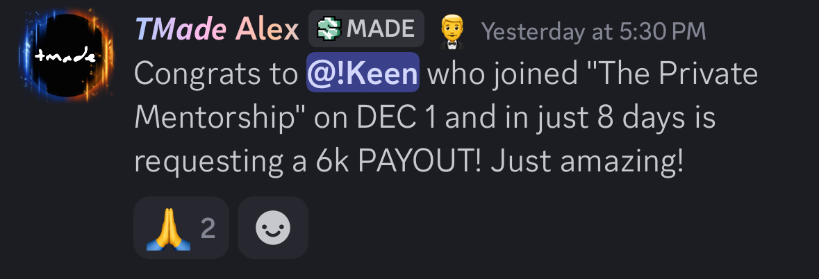 TMade Alex: Keen joined Dec 1 and is requesting a 6k payout in 8 days