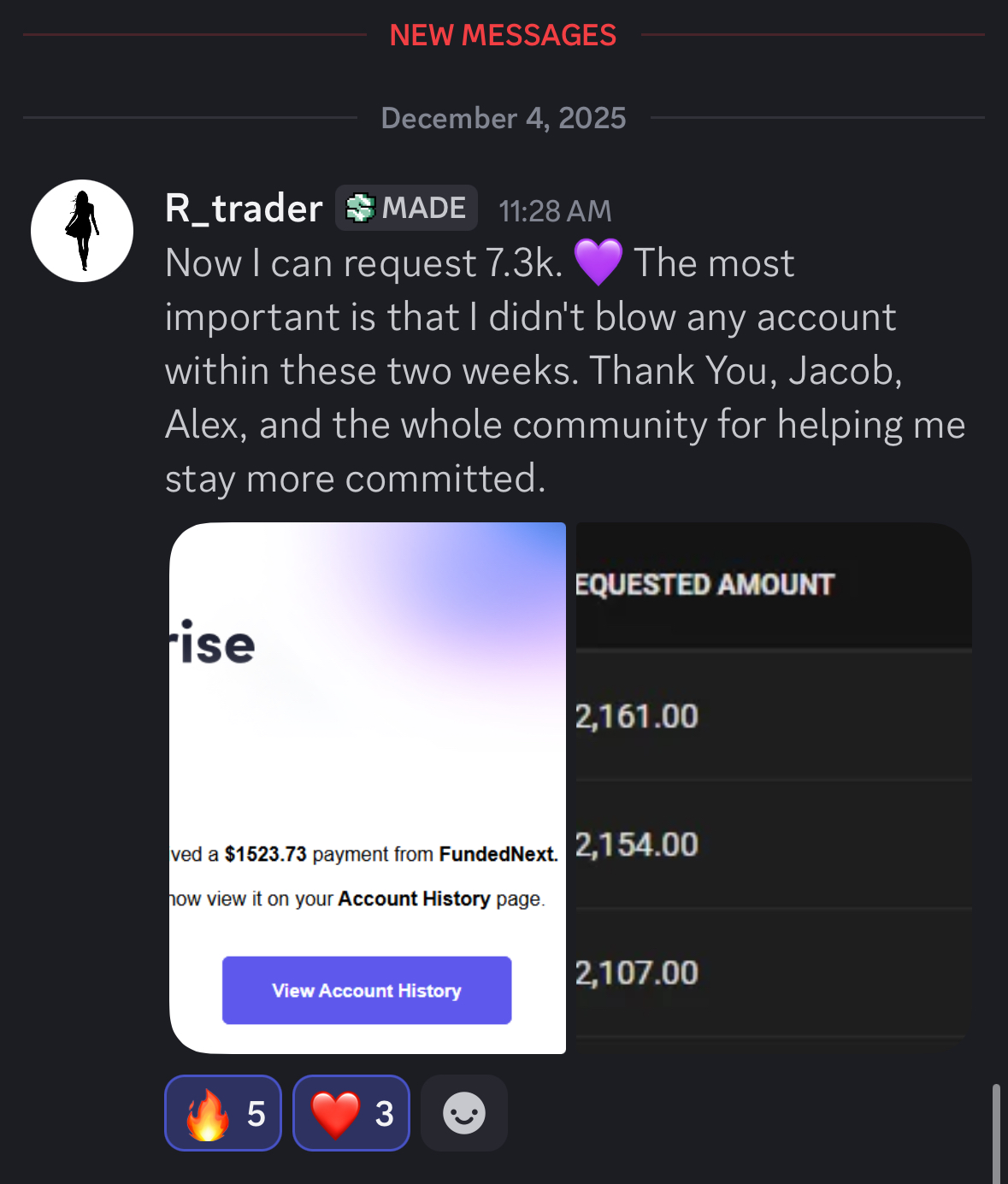 R_trader: Now I can request 7.3k — didn't blow any account in two weeks