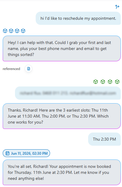 AI Fox round-robin booking and routing example