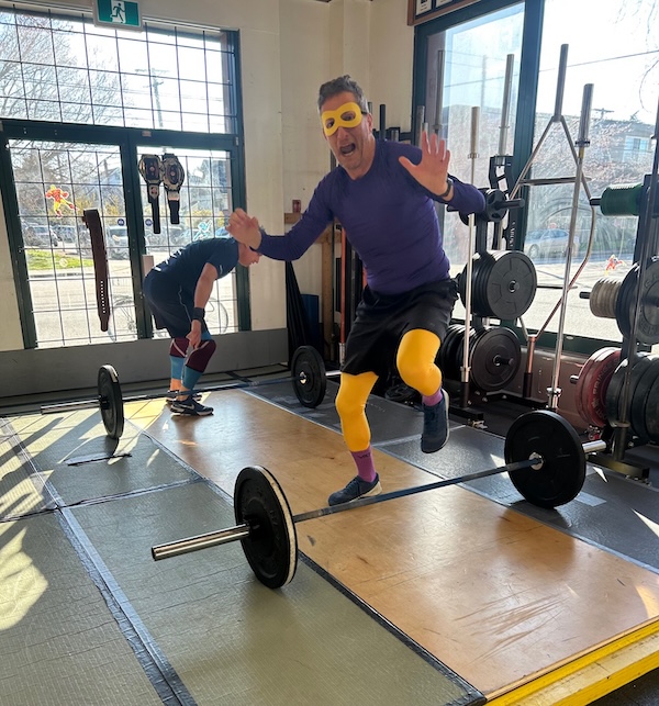 Doc Disk performing burpees over bar