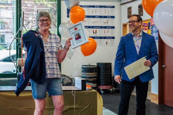 Iron Dam receiving her award