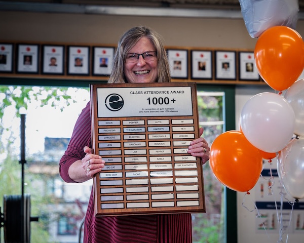 FeProf receiving her 1000 classes award