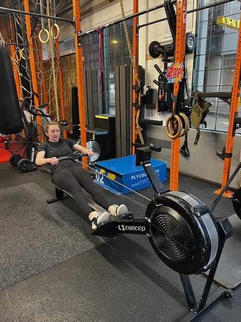 Rowing in the Empower gym