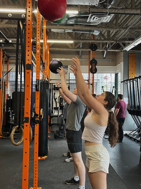 Wall ball throws at Empower Every Body Fitness Wall ball throws at Empower Every Body Fitness