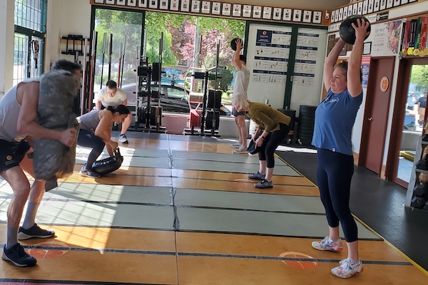 Med ball smashes at Empower