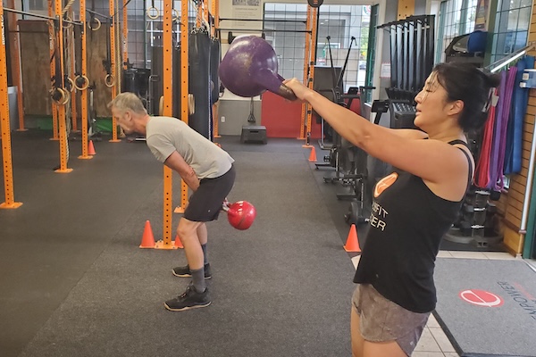Kettlebell swings at Empower