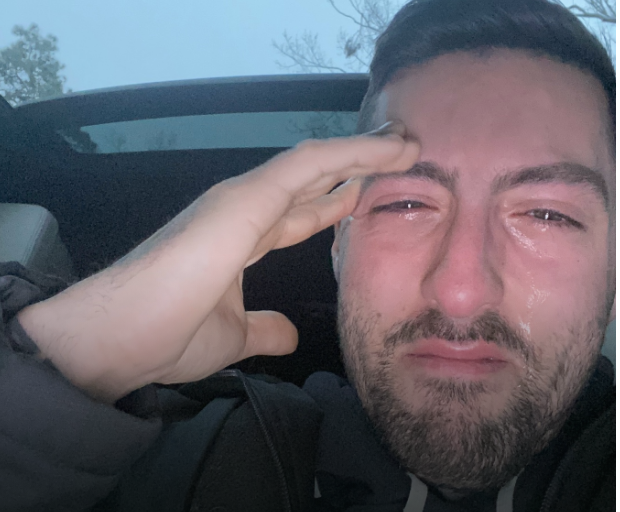 The surrender — tears, saluting himself