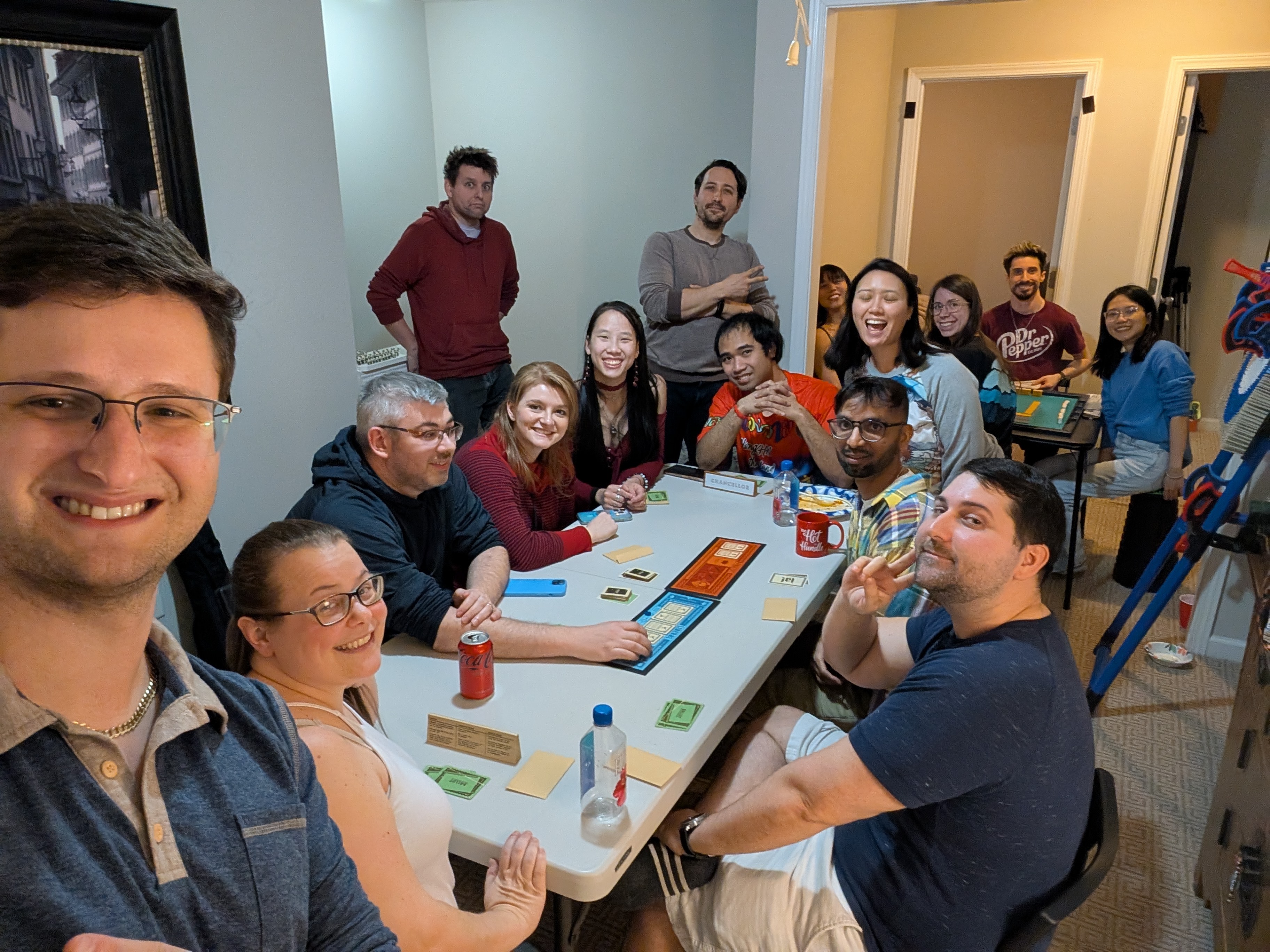Sam's weekly board-game night, same group every week