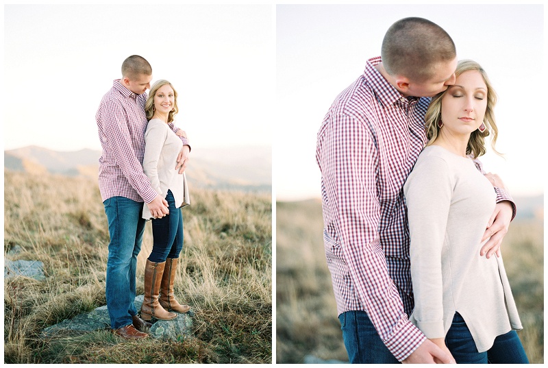 Engagement pictures taken on top of Roan Mountain.