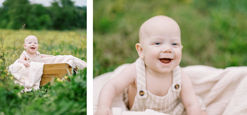 Outdoor family session with parents and baby in a scenic field in Northeast Tennessee during the best time of year for photos Outdoor family session with parents and baby in a scenic field in Northeast Tennessee during the best time of year for photos