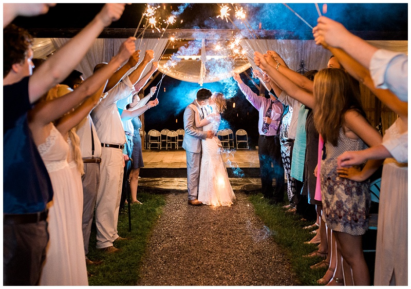 Sparkler wedding exit at a Greeneville TN wedding