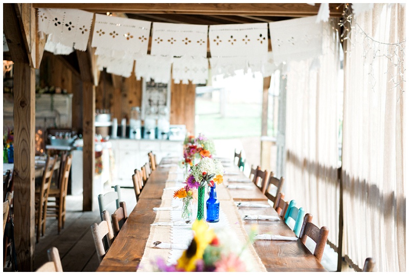 Table decor and flowers at Greeneville TN wedding
