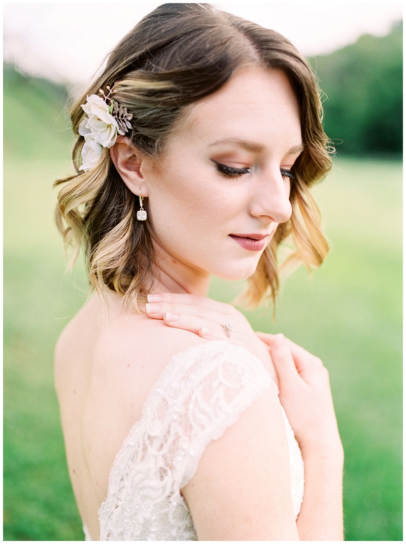 Bride in wedding dress at Greeneville TN wedding