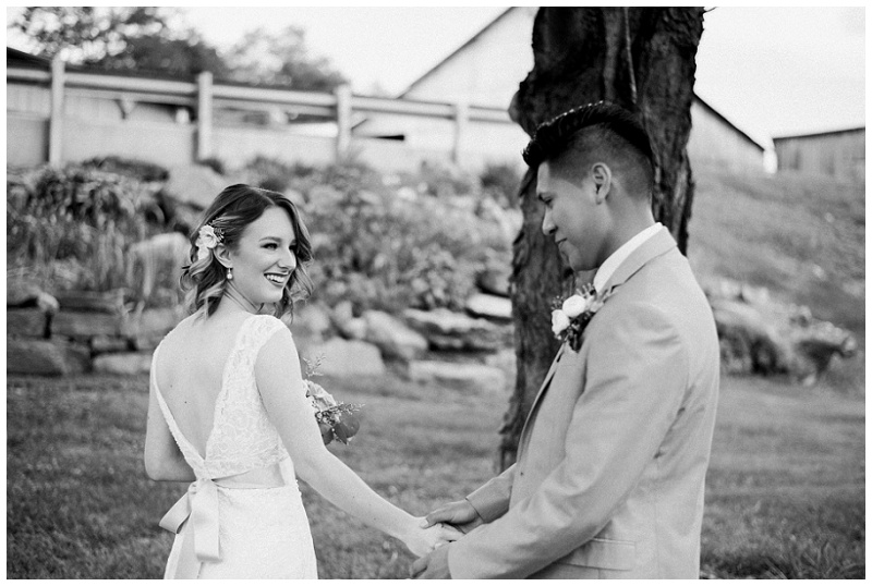 Bride and groom laughing during Greeneville TN wedding photos