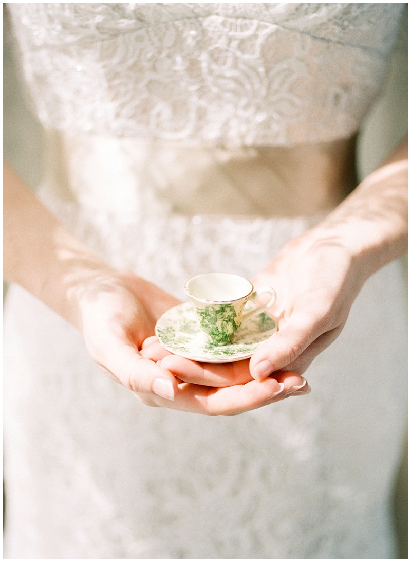 Bride giving teacup gift to her mom at Greeneville TN wedding