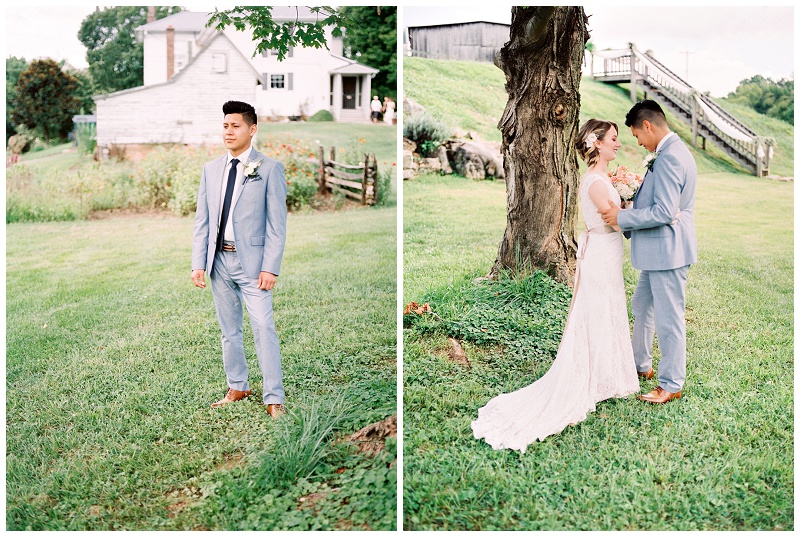 Bride and groom holding hands outdoors in Greeneville TN