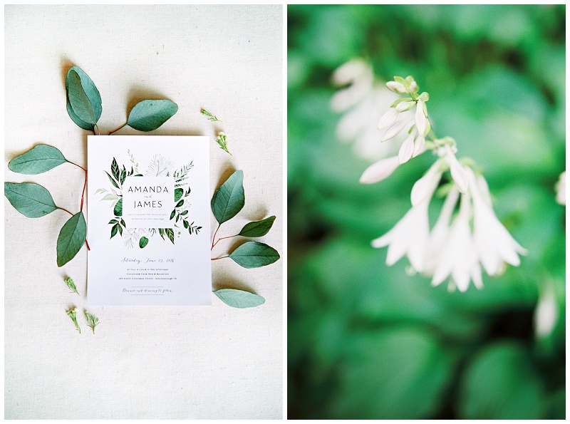 Detail shot of invitation 
