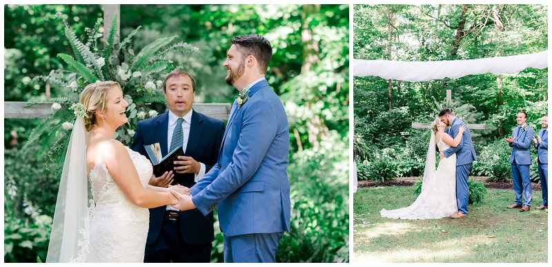 Wedding ceremony in Jonesborough TN with floral decorations