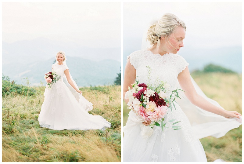 Moody foggy elopement photos on Roan Mountain TN