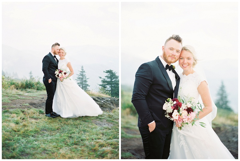 Couple enjoying scenic views during Roan Mountain TN after session