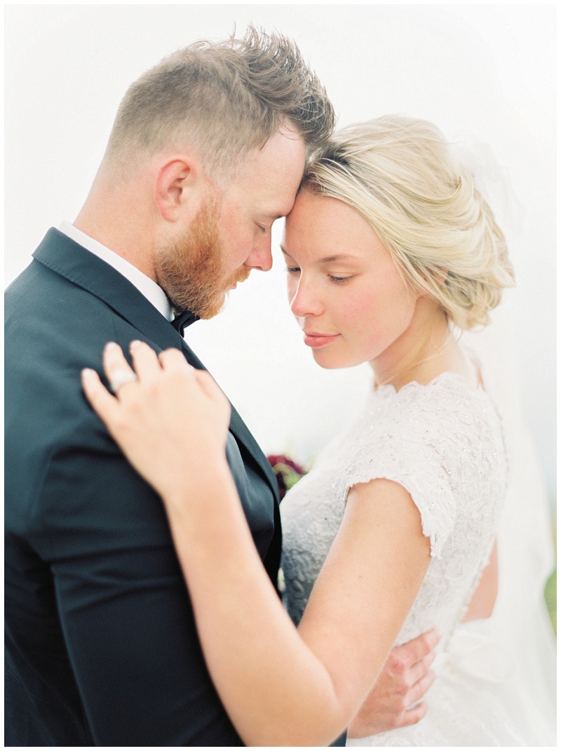 Couple embracing during Roan Mountain TN elopement photography session