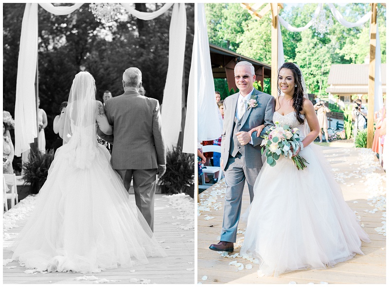 Bride walking down aisle at Knoxville TN wedding