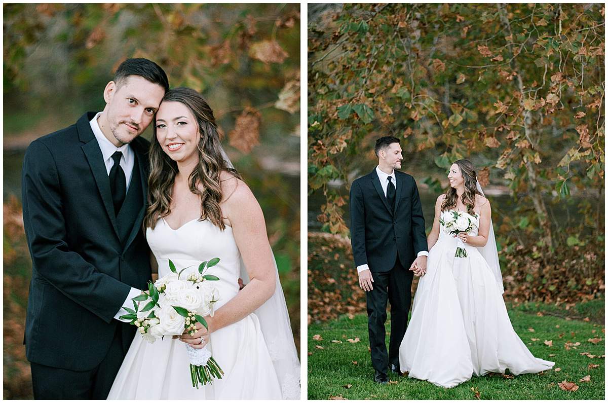 Couple exchanging vows at Crooked River