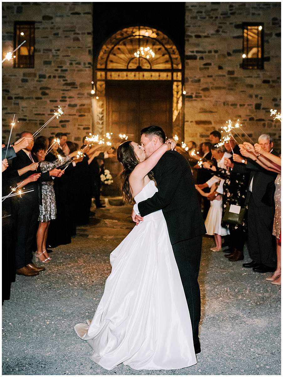 Crooked River Virginia wedding sparkler exit