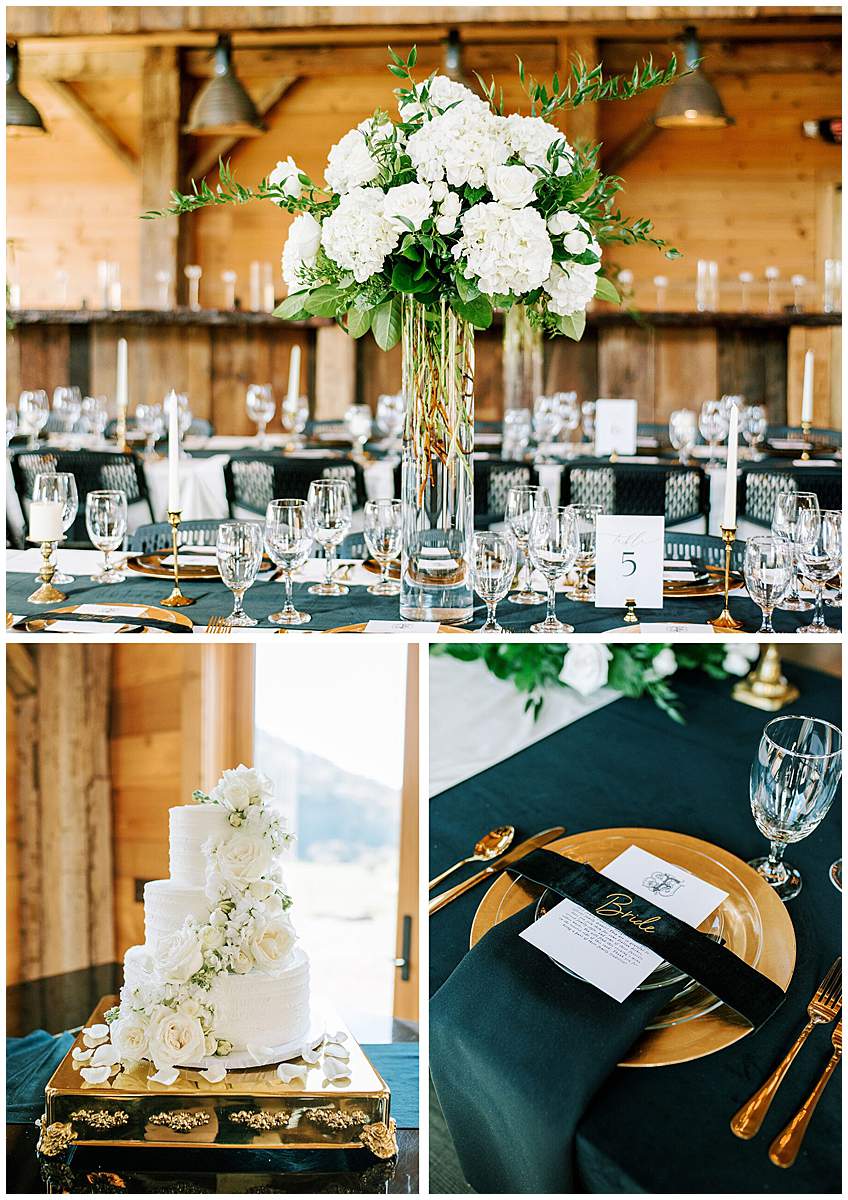 Crooked River Virginia wedding reception details of table decor