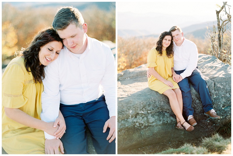 Braxton hugging Rebekah with Roan Mountain in the background