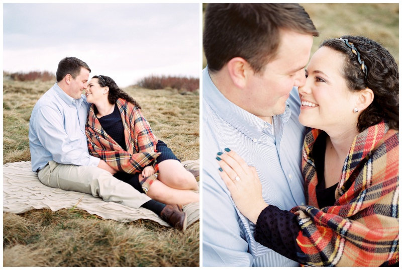 Romantic engagement session at Roan Mountain in Tennessee