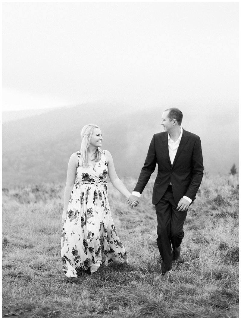Scenic Appalachian Mountain engagement photos of couple