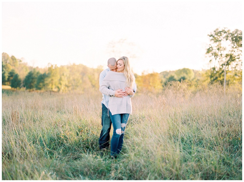 Natural Tunnel State Park engagement pictures intimate couple moments in fall