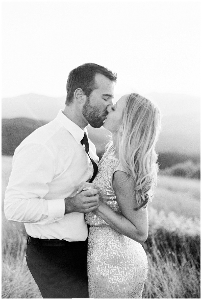 Max Patch Asheville NC engagement session with couple hiking mountain trails