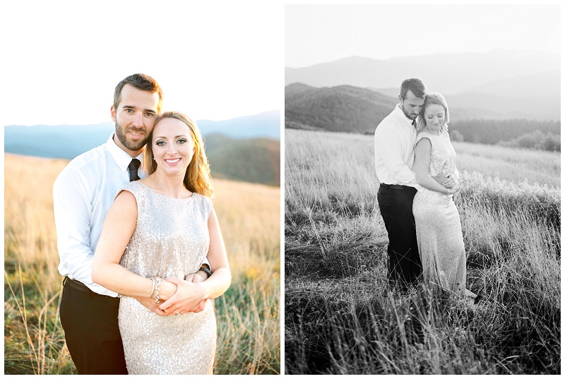 Max Patch Asheville NC engagement photography in natural mountain landscape