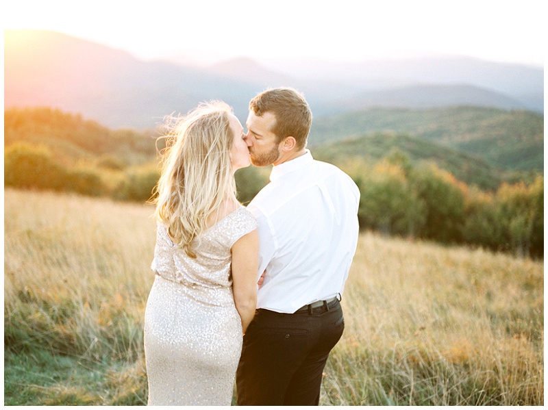 Max Patch Asheville NC engagement photos with panoramic sky views