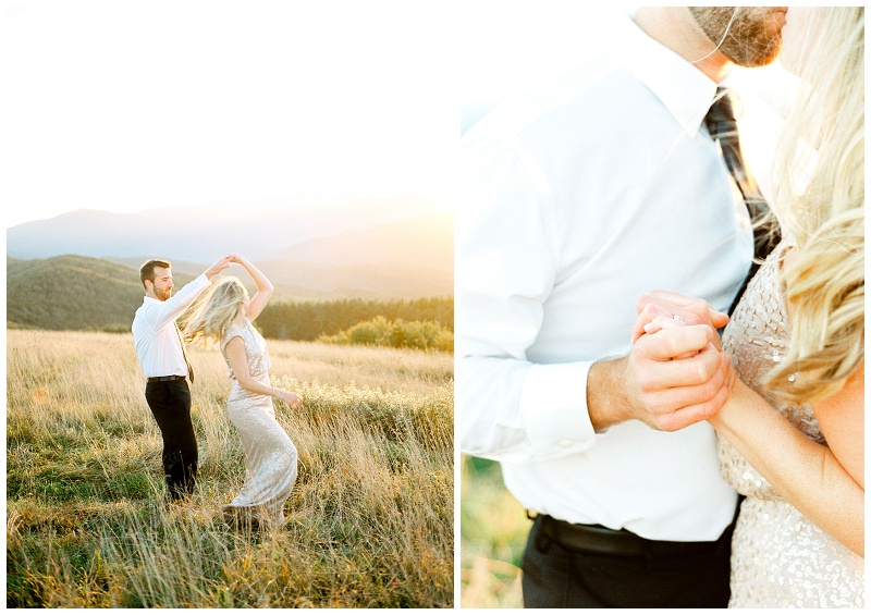 Max Patch Asheville NC engagement photographer capturing scenic mountain views