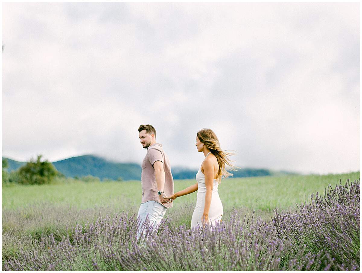 Lavender Field Engagement Session at Walnut Hills Lavender and Herb Farm near Abingdon VA