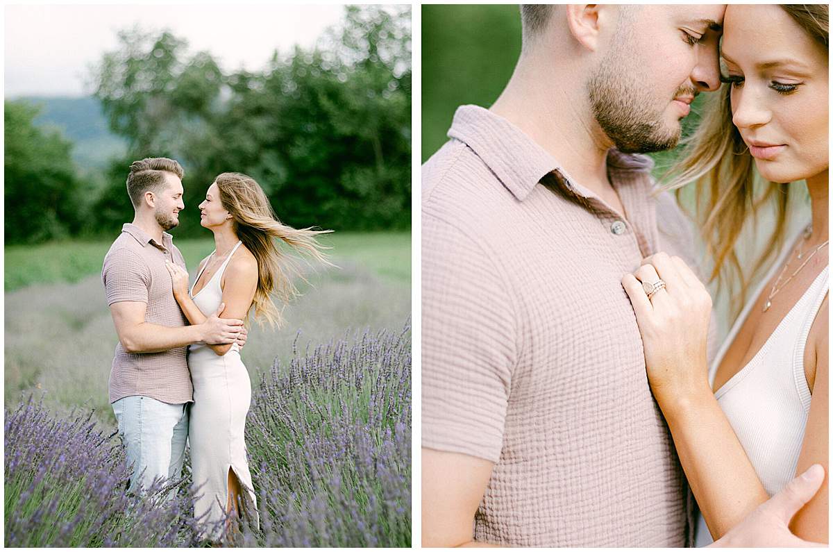 Romantic engagement photos in Abingdon VA lavender fields