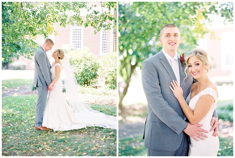 Downtown Kingsport TN bride and groom kissing after ceremony Downtown Kingsport TN bride and groom kissing after ceremony