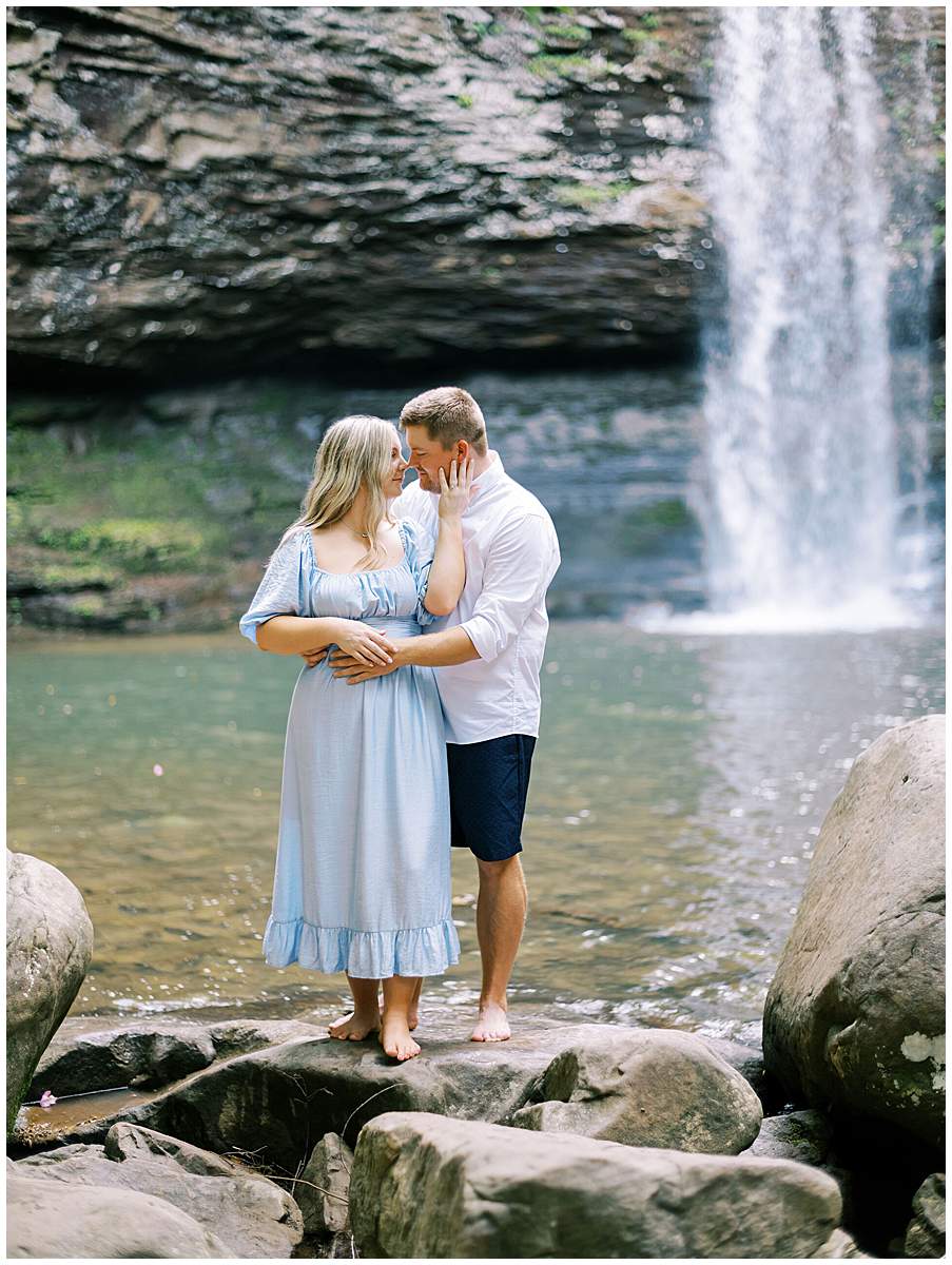 Cherokee Falls engagement photos in Cloudland Canyon Georgia