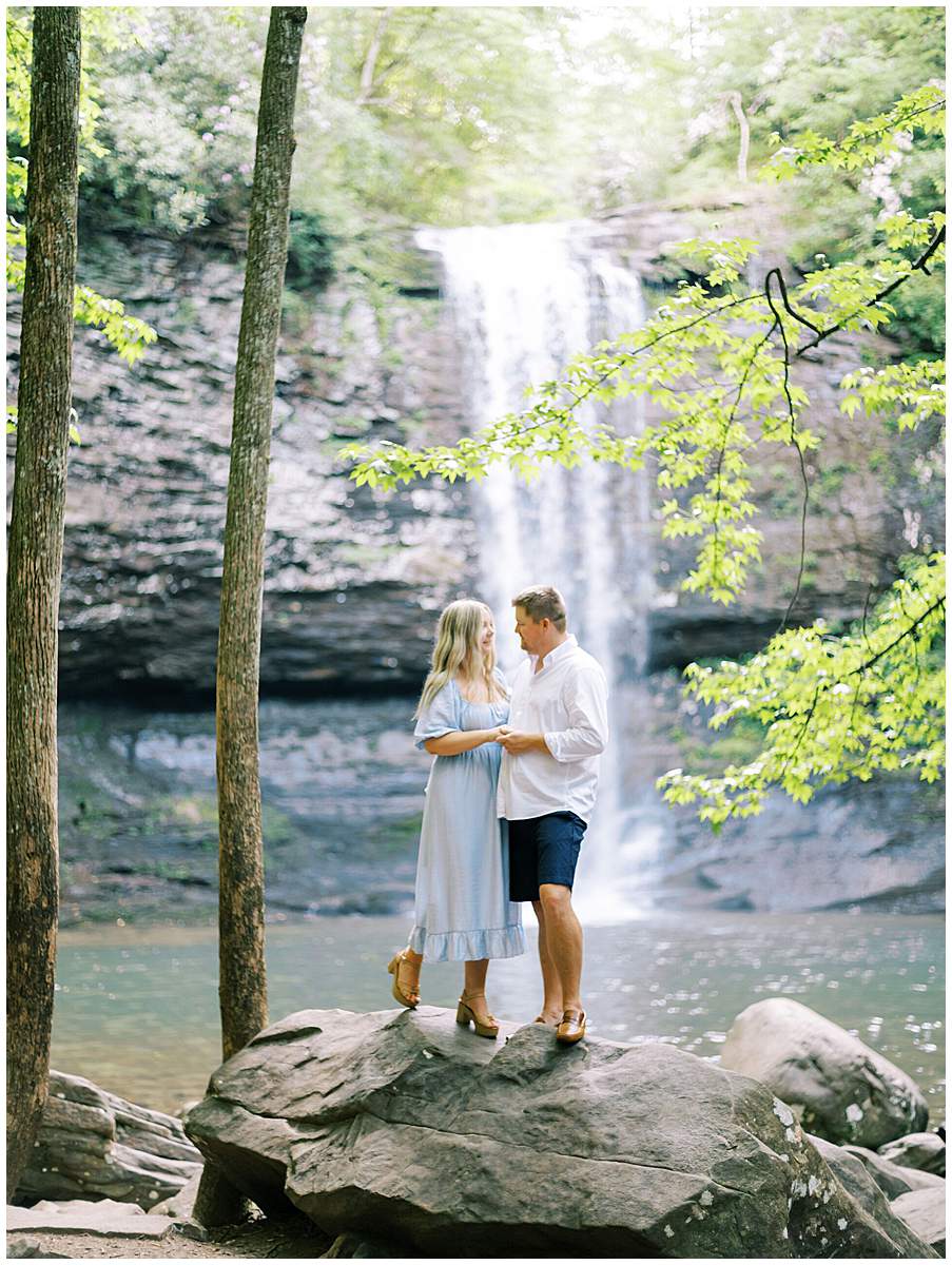 Romantic North Georgia engagement photos on forest trails