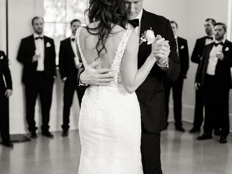 Couple’s first dance under twinkling lights