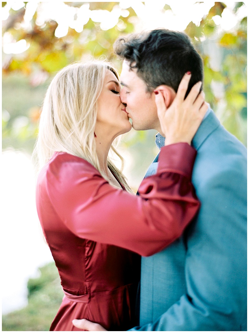 Lakefront engagement portrait session