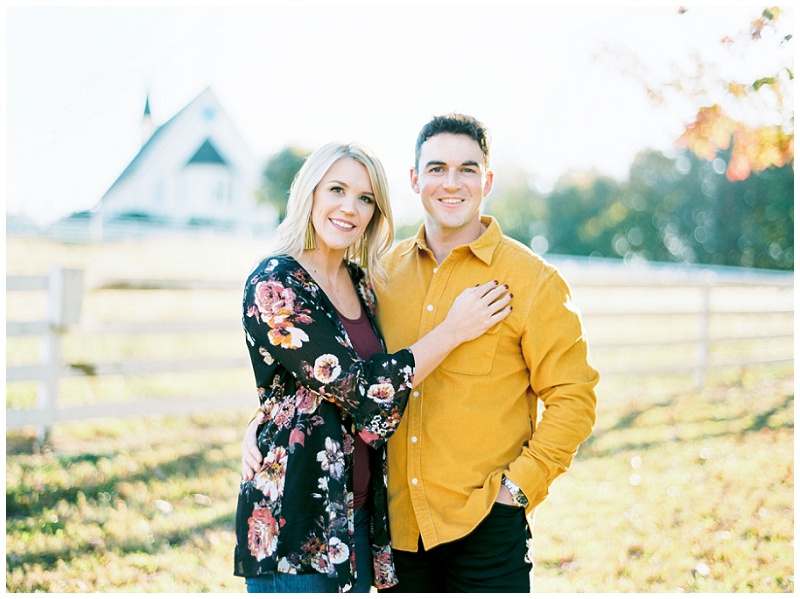 Engagement portraits near chapel at Whitestone Inn