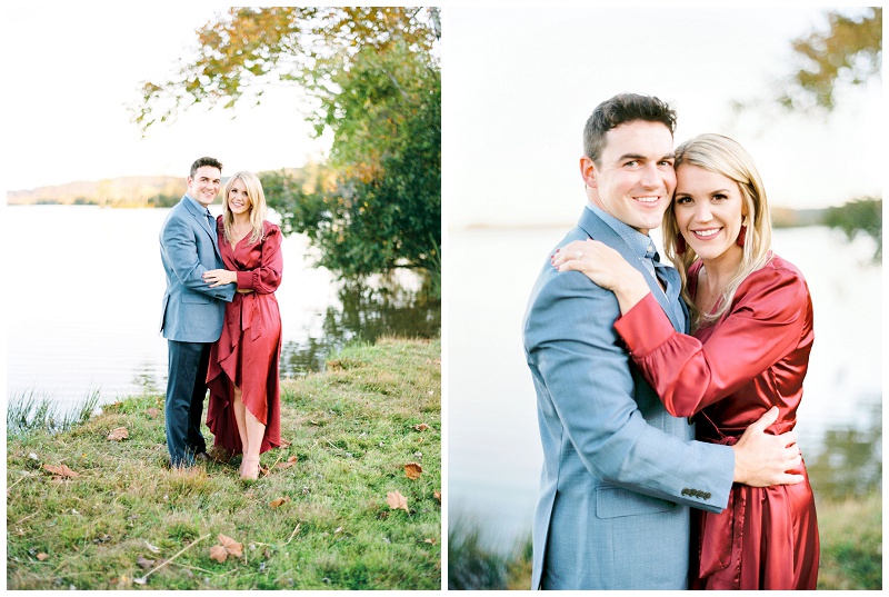 Waterfront backdrop at Whitestone Inn engagement session