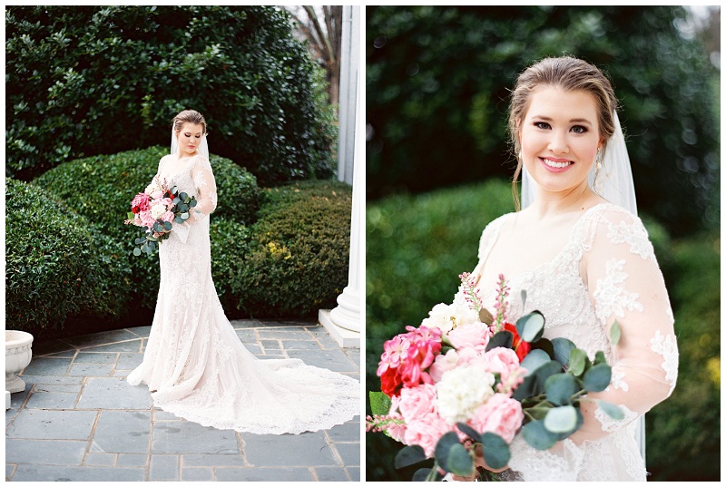 Romantic wedding portraits at Allandale Mansion in Kingsport Tennessee