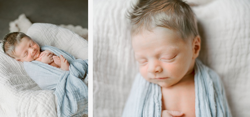 Timeless newborn photography with soft neutral blankets
